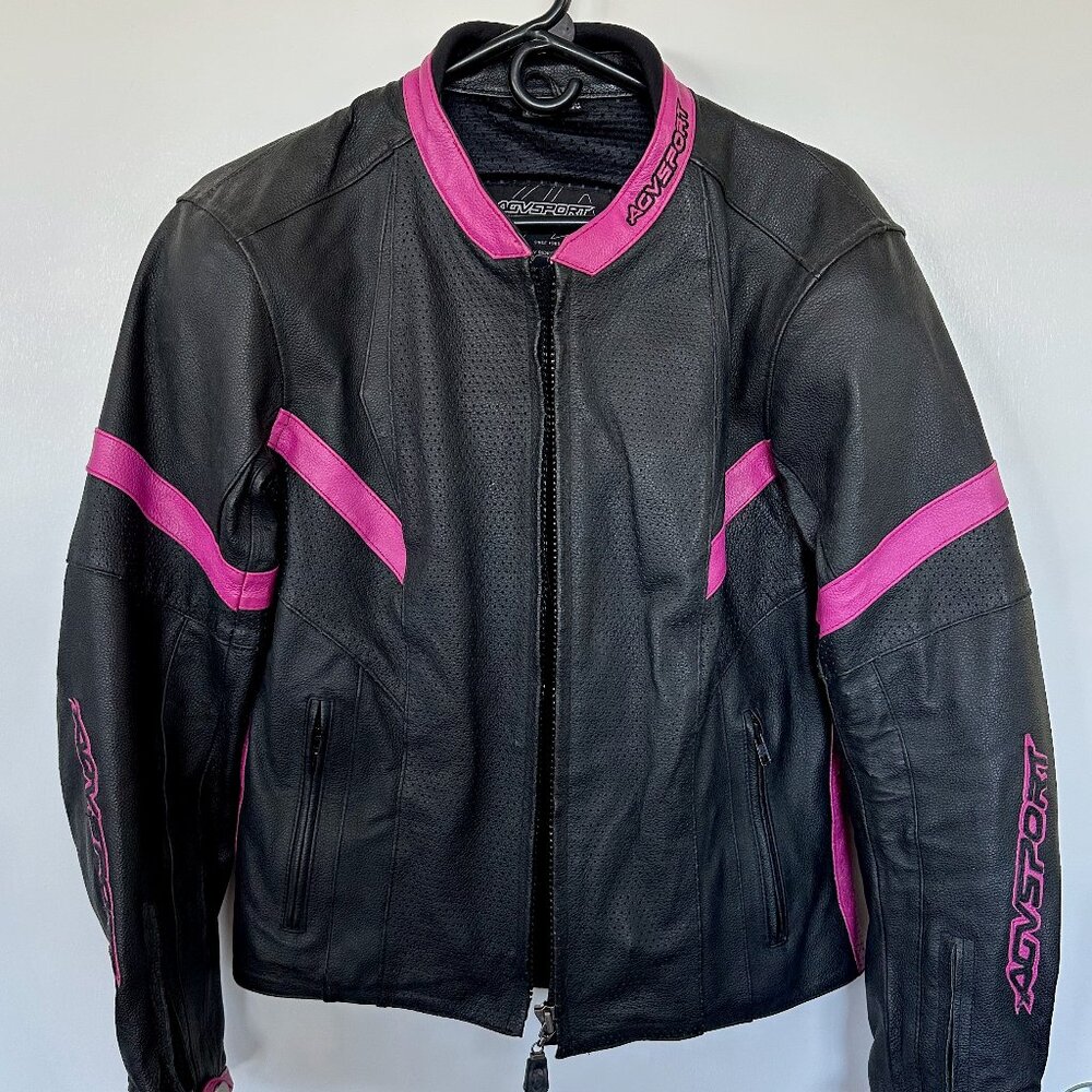 Ladies AGVSPORT Moda Leather Motorcycle Jacket, Size L